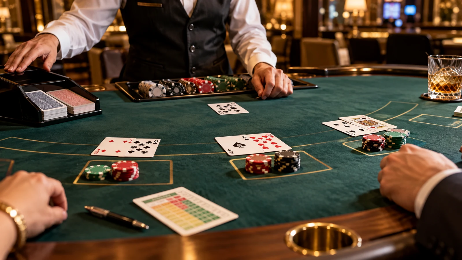 High-resolution blackjack table scene for European Blackjack